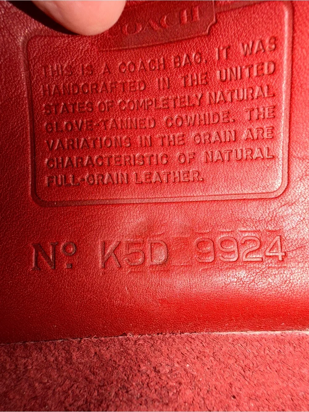 Coach highly sought vintage 9924 red “Casino Bag” leather crossbody.